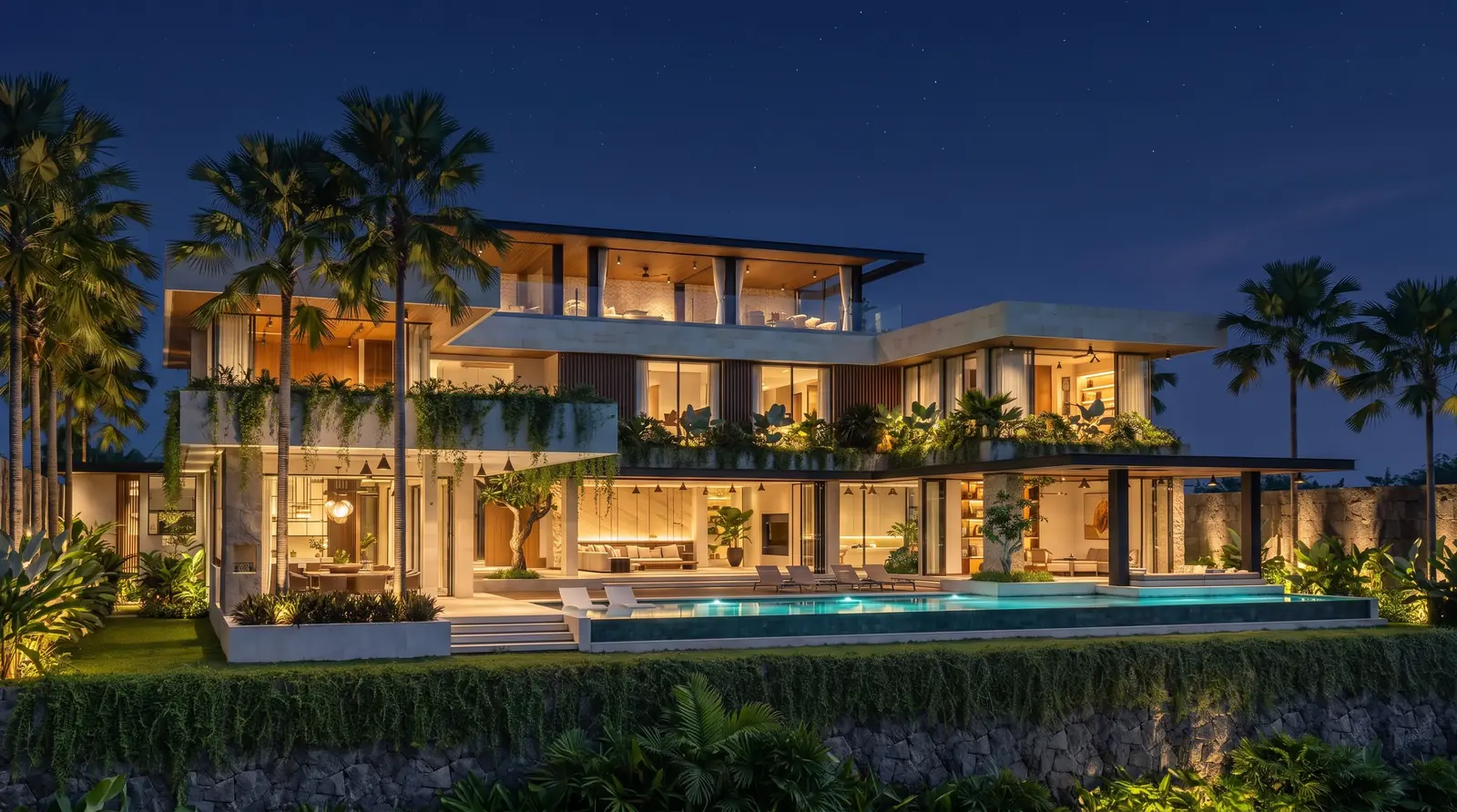 Tropical Villa Facade