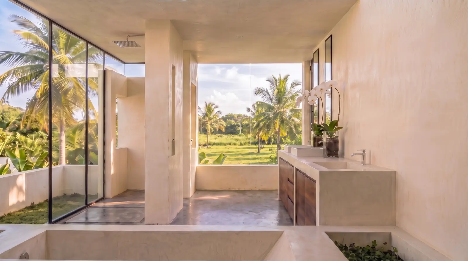 Master Bathroom · Soaking Tub Facing Garden View