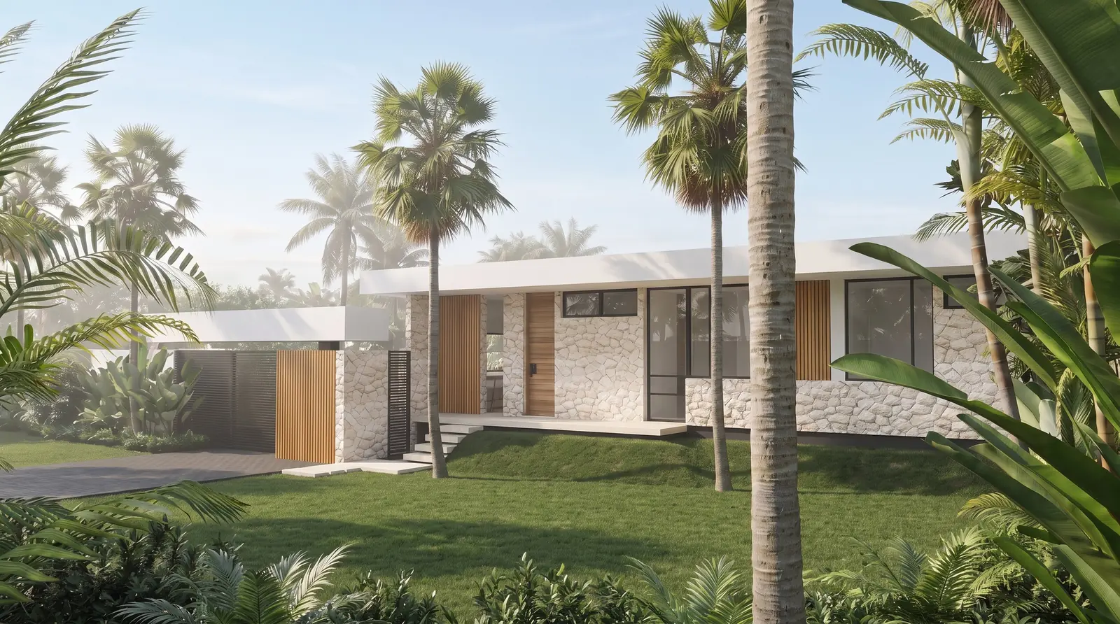 Tropical Villa Entrance