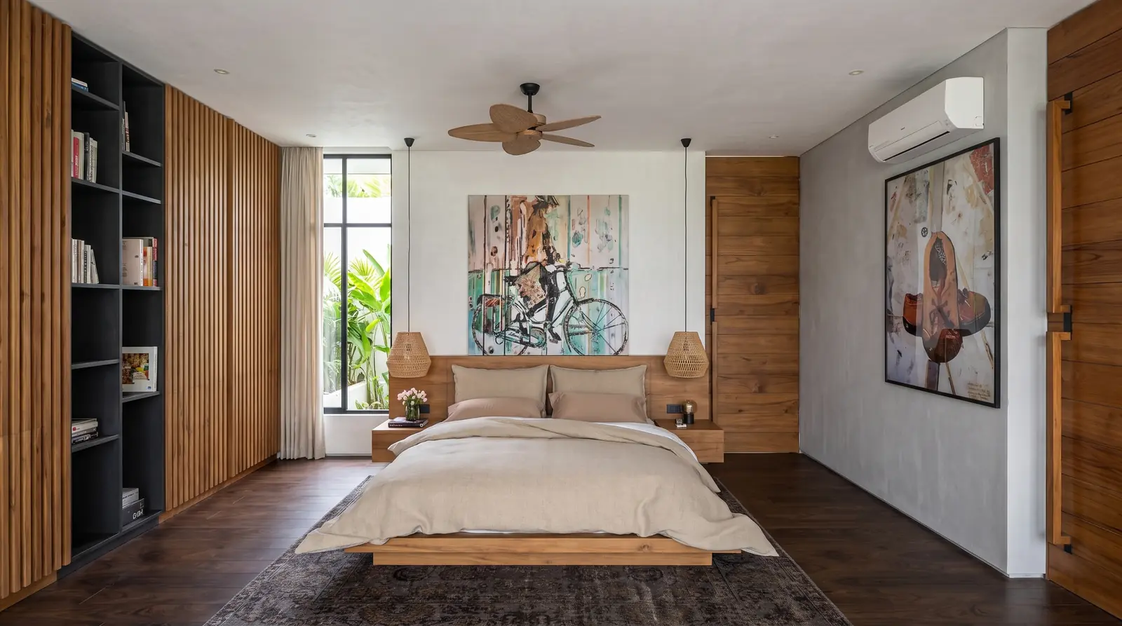 Artful Teak Bedroom