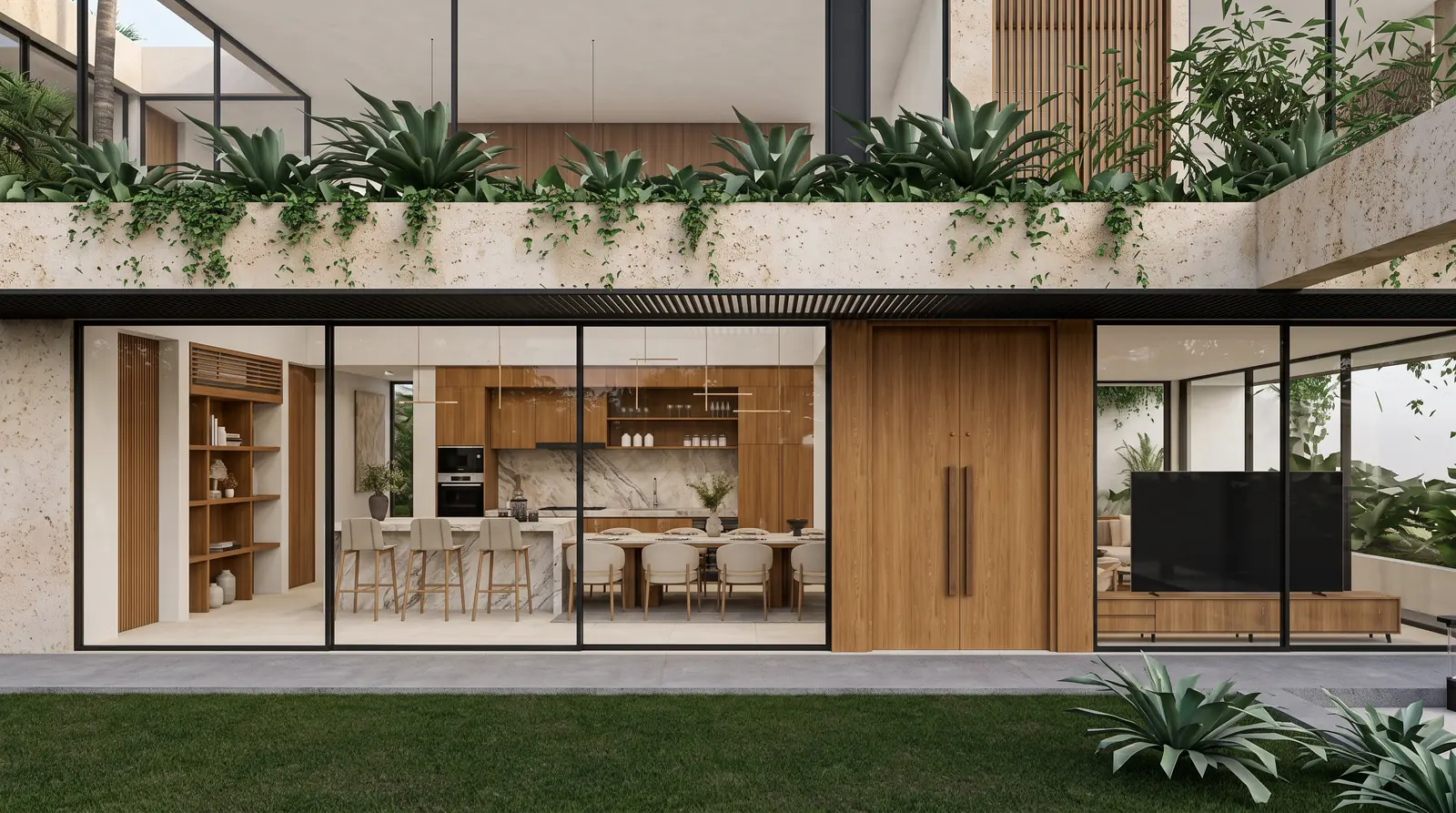 Glass Facade Living